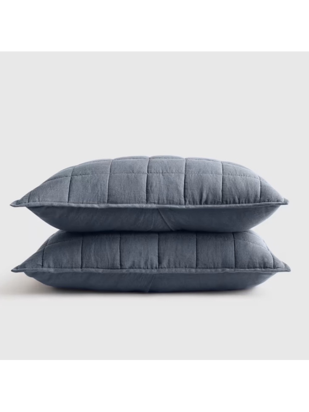 QUINCE European Linen Box Quilted Sham Standard Nightfall 7918